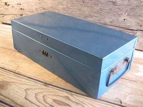 metal lock box from 1970s with turn numbers|1970s Metal File Box .